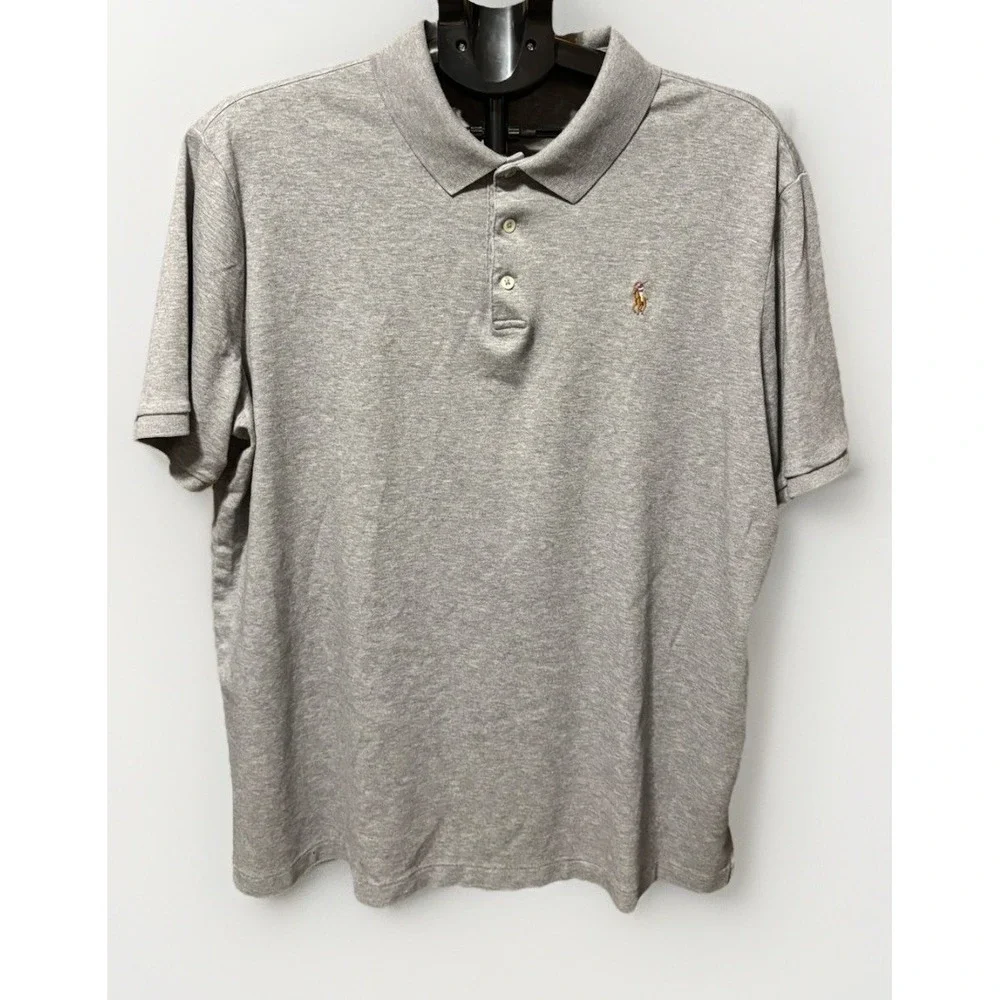 Polo Ralph Lauren Classic Fit Mens XL Gray Soft Cotton Polo Flesh‎ Pony NWOT